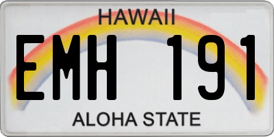 HI license plate EMH191