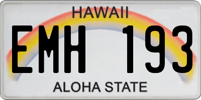 HI license plate EMH193