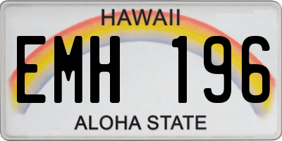 HI license plate EMH196