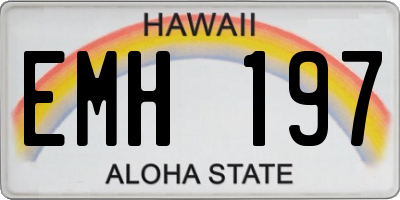 HI license plate EMH197