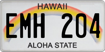 HI license plate EMH204