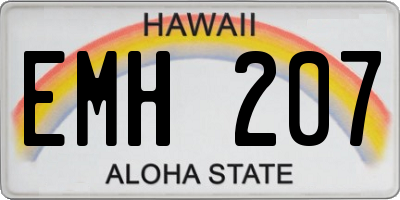 HI license plate EMH207