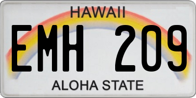 HI license plate EMH209
