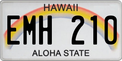 HI license plate EMH210