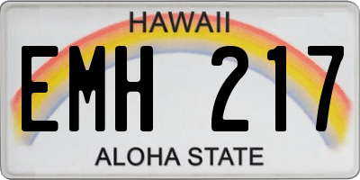 HI license plate EMH217