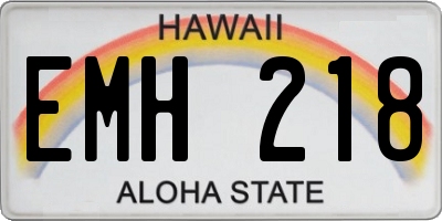 HI license plate EMH218