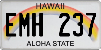 HI license plate EMH237