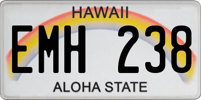 HI license plate EMH238