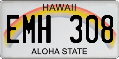 HI license plate EMH308