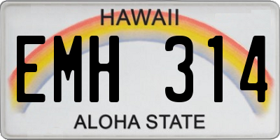 HI license plate EMH314