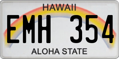 HI license plate EMH354