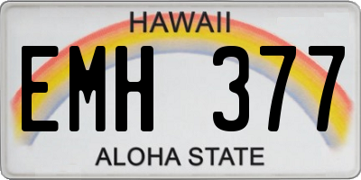 HI license plate EMH377