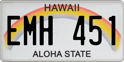 HI license plate EMH451