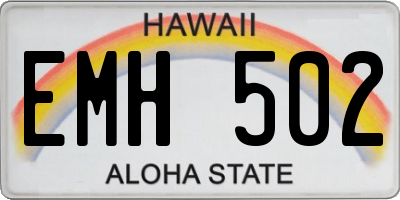 HI license plate EMH502