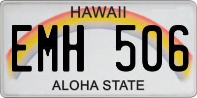 HI license plate EMH506