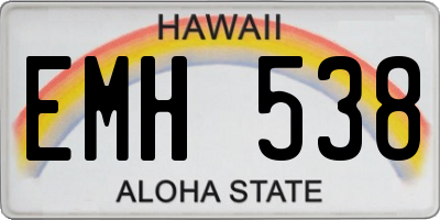 HI license plate EMH538