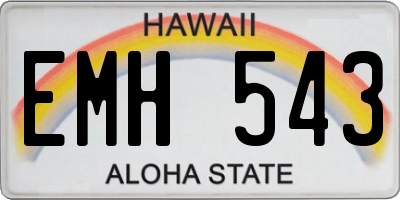 HI license plate EMH543
