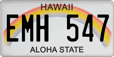 HI license plate EMH547