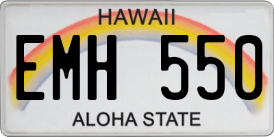 HI license plate EMH550