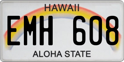 HI license plate EMH608