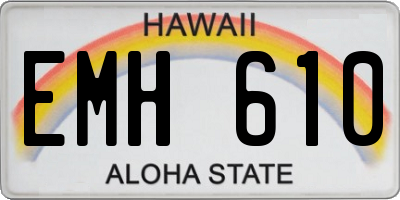 HI license plate EMH610