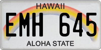 HI license plate EMH645
