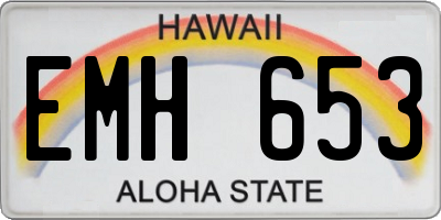 HI license plate EMH653