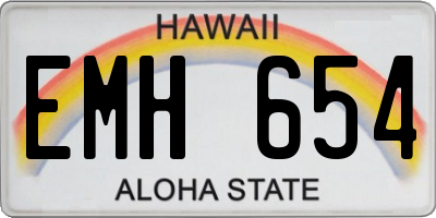 HI license plate EMH654