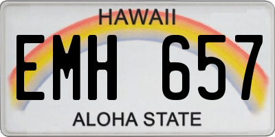 HI license plate EMH657