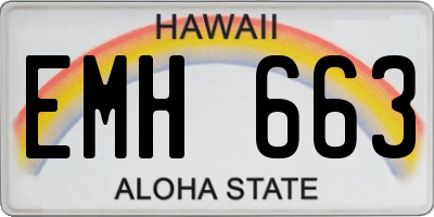 HI license plate EMH663