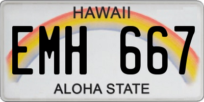 HI license plate EMH667