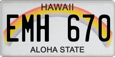 HI license plate EMH670