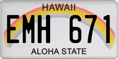 HI license plate EMH671