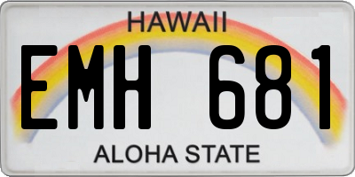 HI license plate EMH681