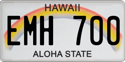 HI license plate EMH700
