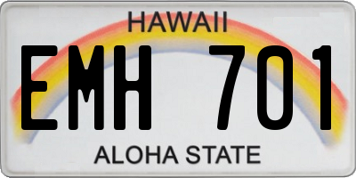HI license plate EMH701