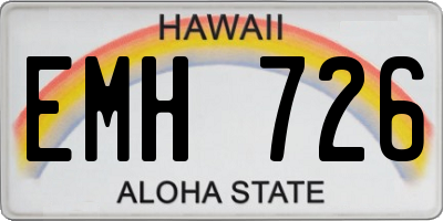 HI license plate EMH726