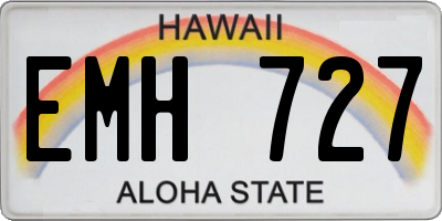 HI license plate EMH727