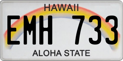 HI license plate EMH733