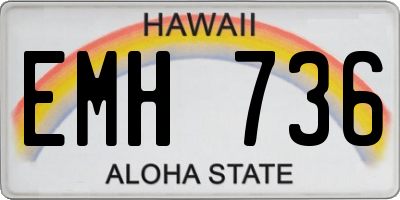 HI license plate EMH736