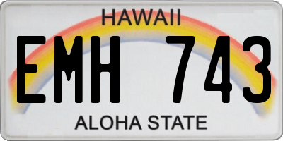 HI license plate EMH743