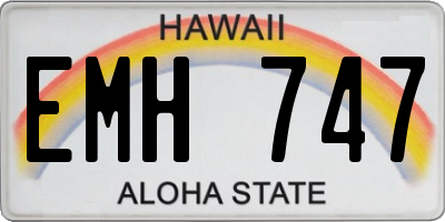 HI license plate EMH747