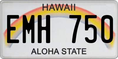 HI license plate EMH750