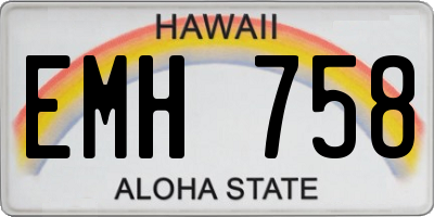 HI license plate EMH758