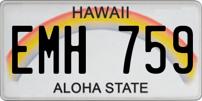 HI license plate EMH759