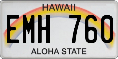 HI license plate EMH760