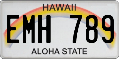 HI license plate EMH789
