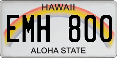 HI license plate EMH800