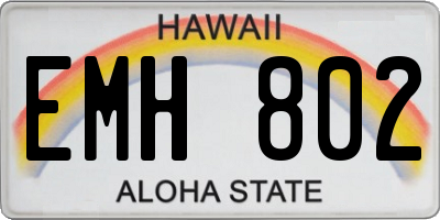 HI license plate EMH802