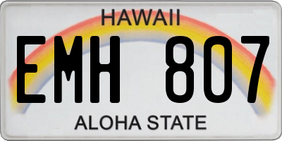 HI license plate EMH807